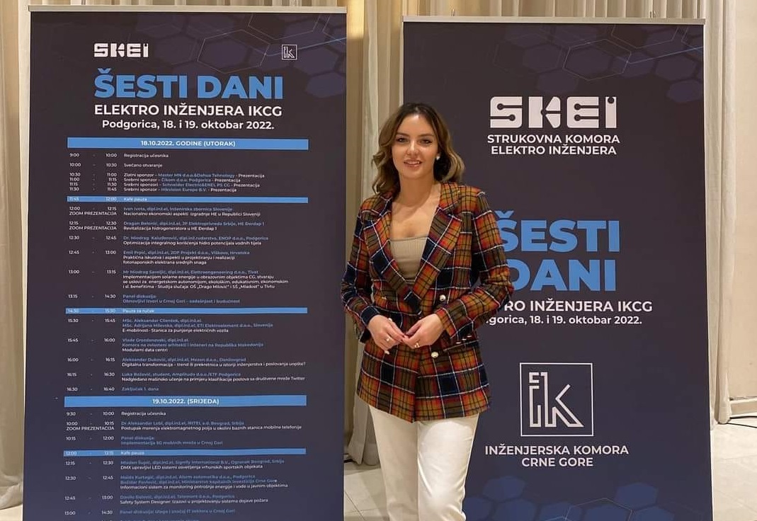 Maida Kurtagić predstavila stručni rad na Danima elektro inženjera Crne Gore