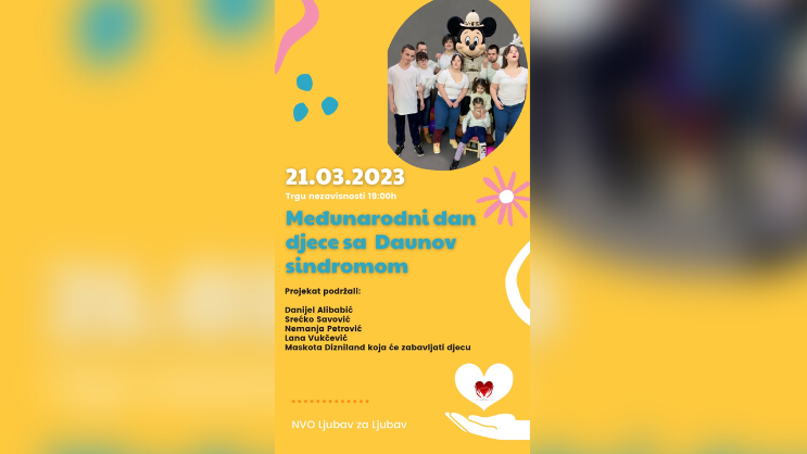 Međunarodni dan osoba sa Daunovim sindromom: 21. marta šetnja “Hromozom ljubavi”