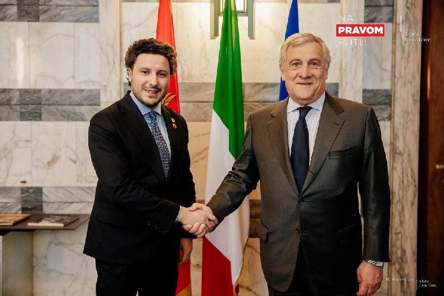 Abazović-Tajani: Odnosi dvije države isprepletene neraskidivim vezama prijateljstva