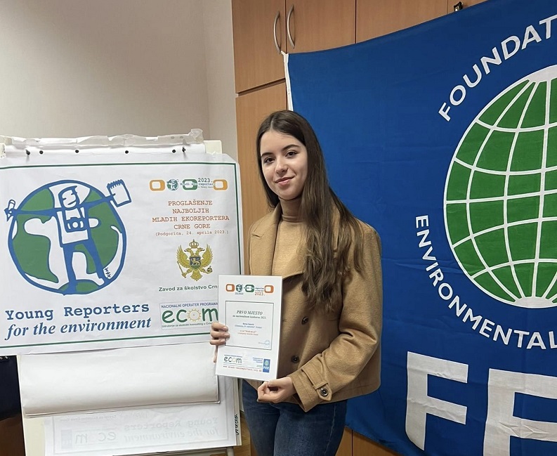 Berna Sutović, predstavnica crnogorske reprezentacije na Međunarodnom takmičenju “Young reporters for the environment 2023”