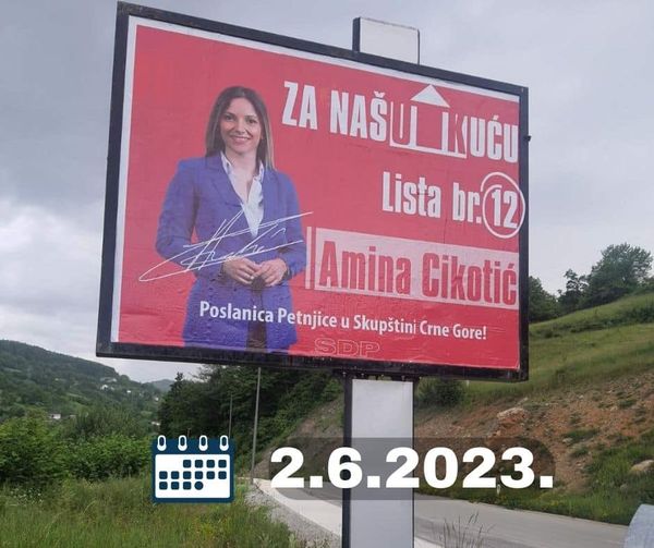 Cikotić: Bilbord SDP-a u Petnjici uništen