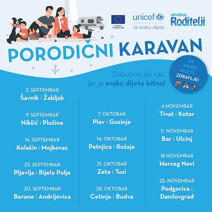 Porodični karavan nastavlja obilazak crnogorskih gradova: U subotu karavanski tim u Andrijevici i Beranama