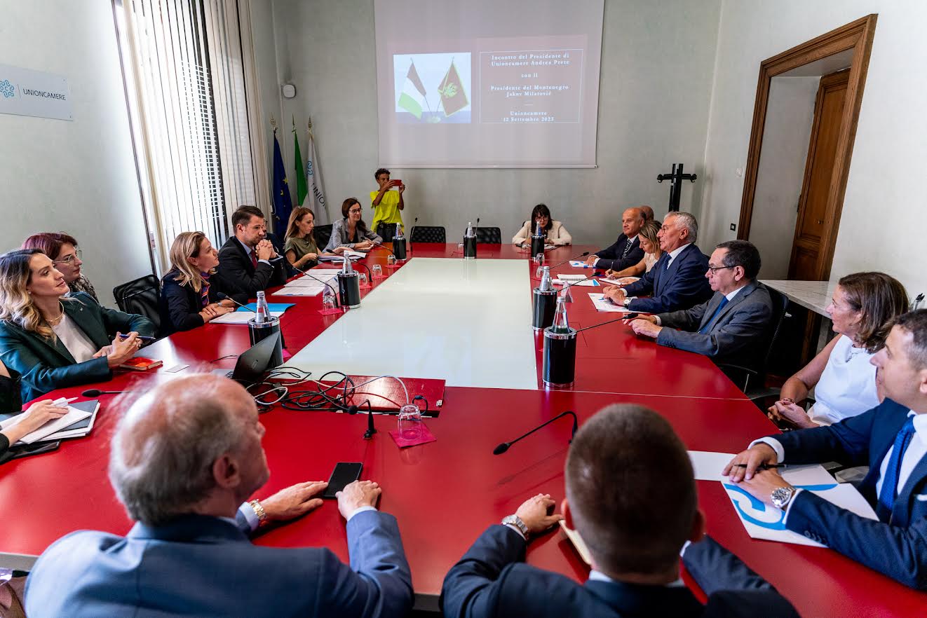 Predsjednik Milatović sa predstavnicima Unije Privrednih komora i Terne: Fokus na jačanju ekonomske saradnje Crne Gore i Italije