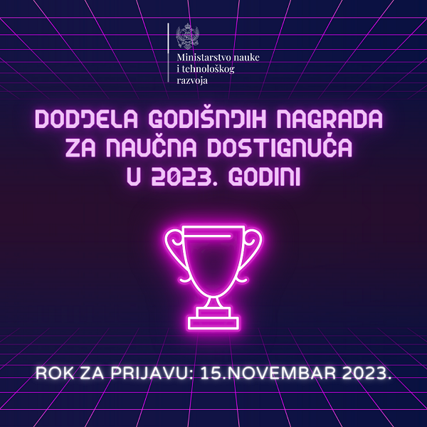 Novčane nagrade za naučna dostignuća i patente/ostvarena inovativna rješenja u 2023. godini
