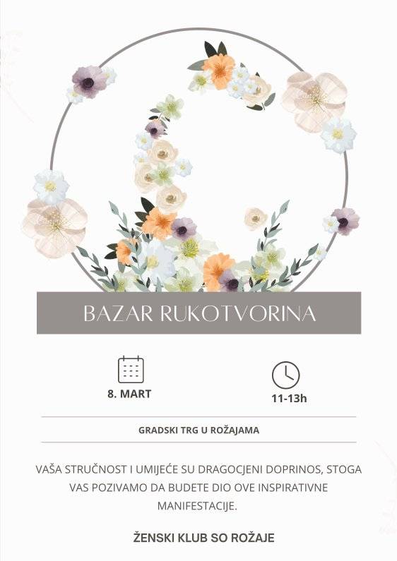 Ženski klub Skupštine opštine Rožaje organizuje Bazar rukotvorina na gradskom trgu