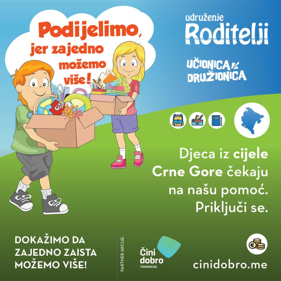 Počela akcija “Podijelimo, jer zajedno možemo više”, trajaće do 30. avgusta
