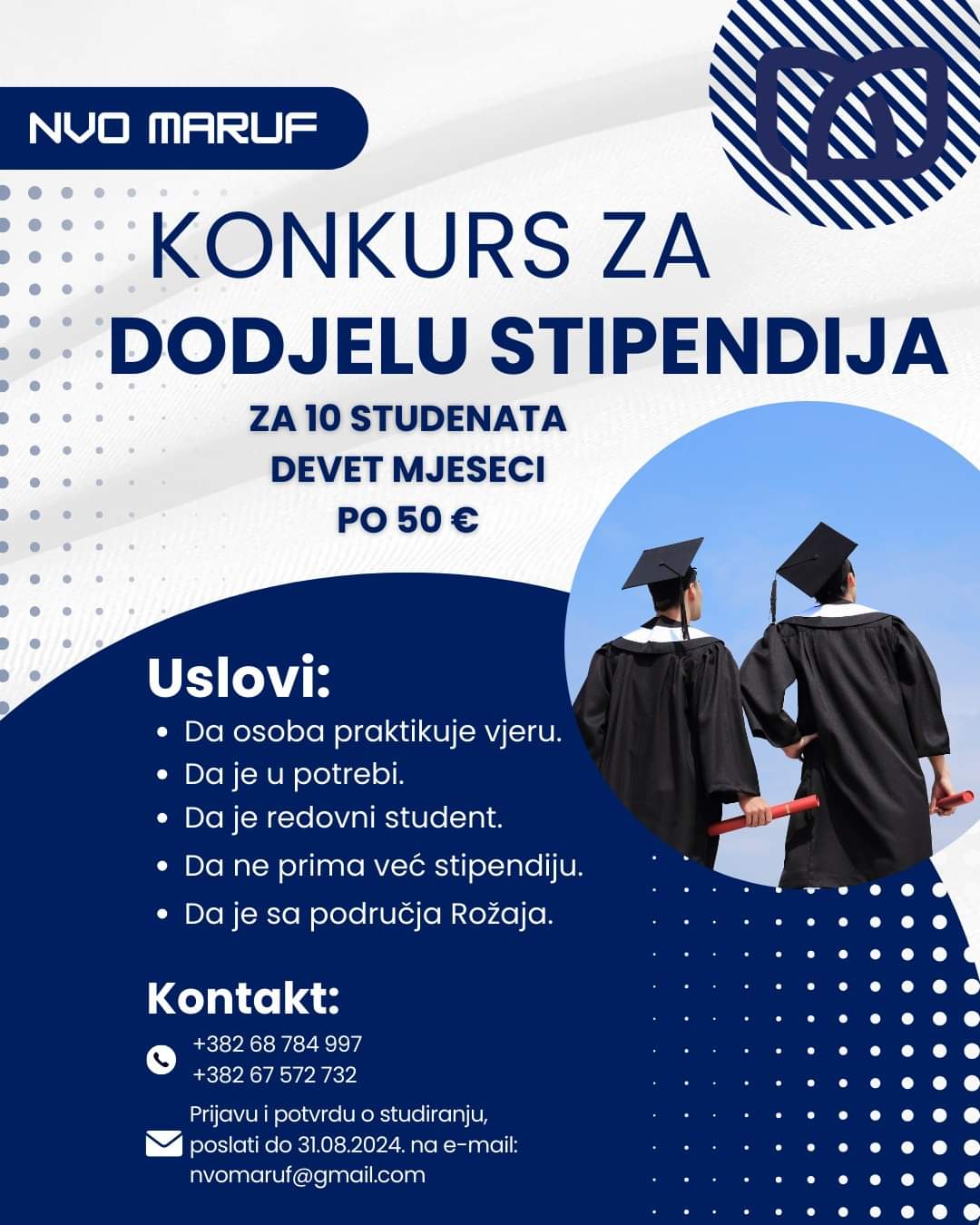 Konkurs za dodjelu stipendija studentima