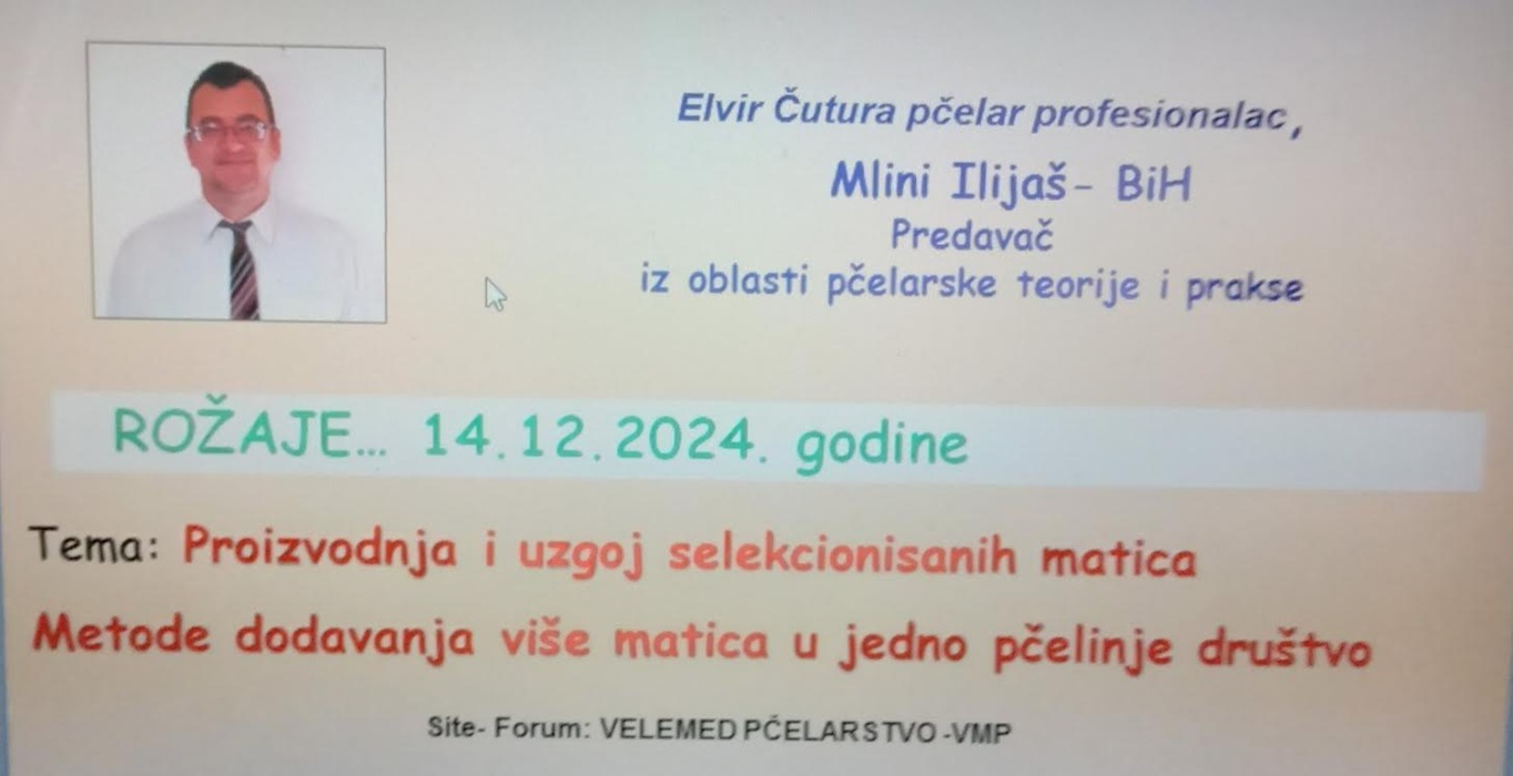Pčelarsko udruženje „Medljika“ 14. decembra organizuje edukativno predavanje