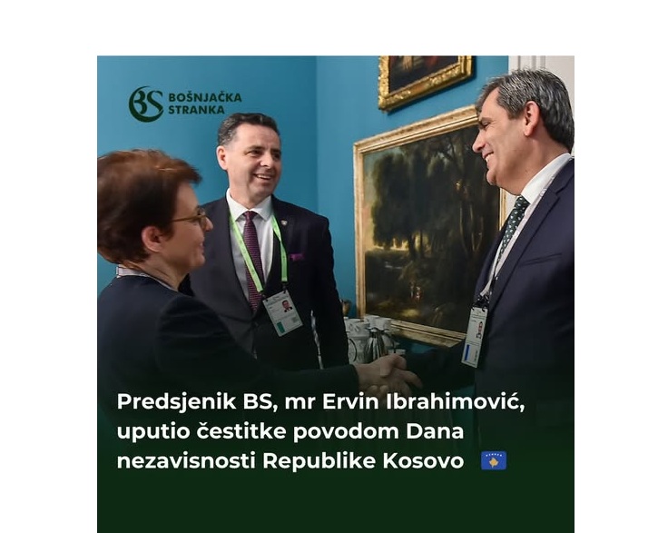 Predsjednik BS, mr Ervin Ibrahimović, uputio čestitke povodom Dana nezavisnosti Republike Kosovo