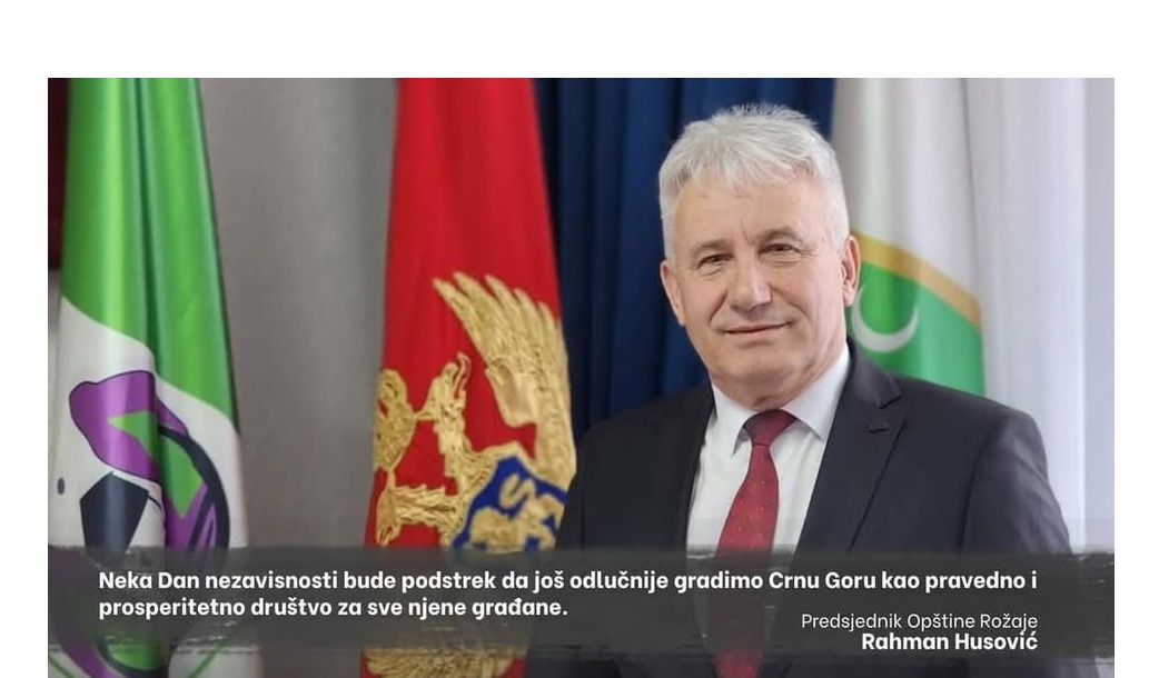 Čestitka predsjednika Husovića povodom Dana nezavisnosti Crne Gore
