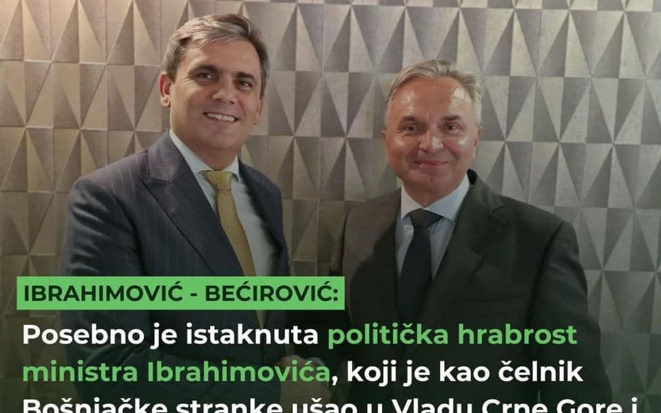Ibrahimović sa Bećirovićem: Dodatna afirmacija Crne Gore u širem evropskom prostoru
