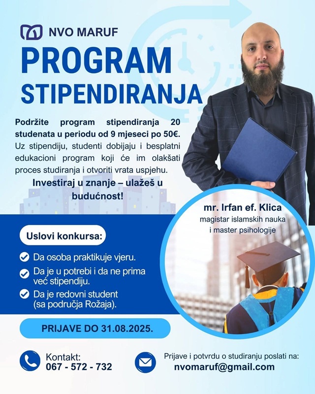 NVO “Maruf” pokreće program stipendiranja  studenata iz Rožaja