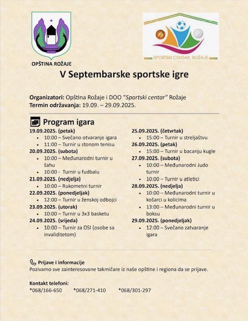 V Septembarske sportske igre Rožaje