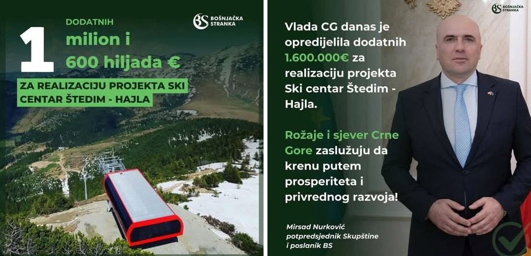 NURKOVIĆ: Novca za projekat Ski centar Štedim – Hajla neće nedostajati