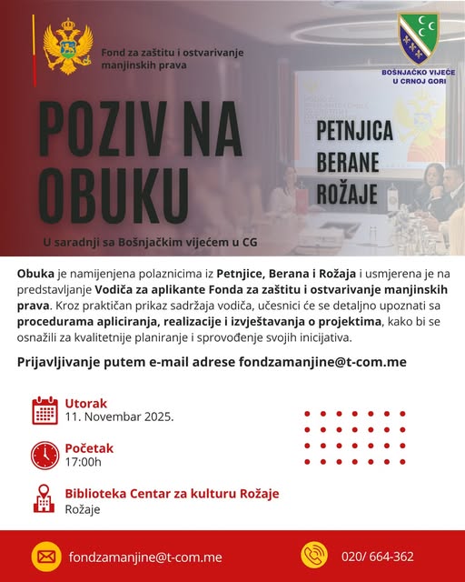 POZIV NA OBUKU – ROŽAJE