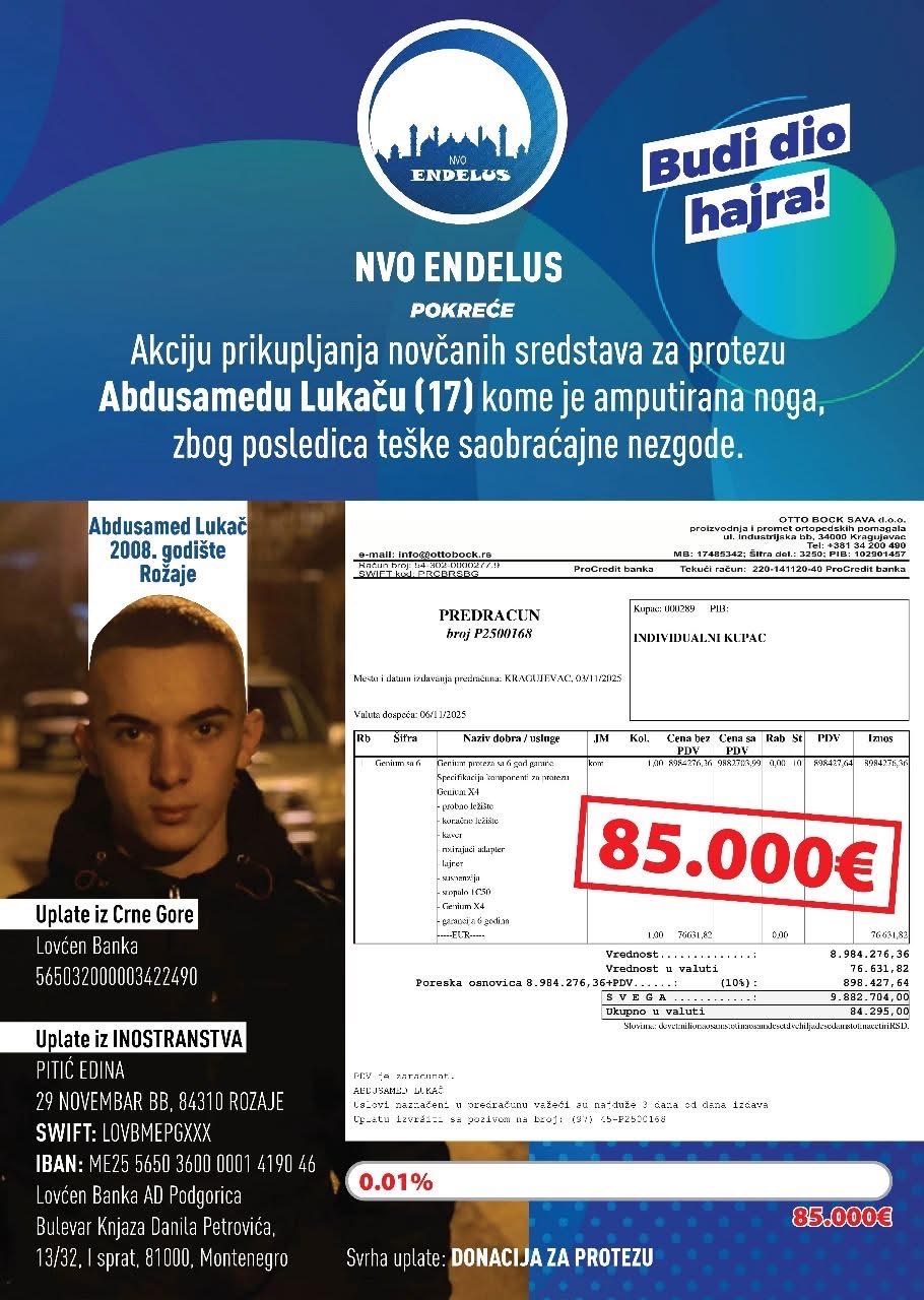 HITNO! Pridružimo se humanitarnoj akciji za Abdusameda Lukača