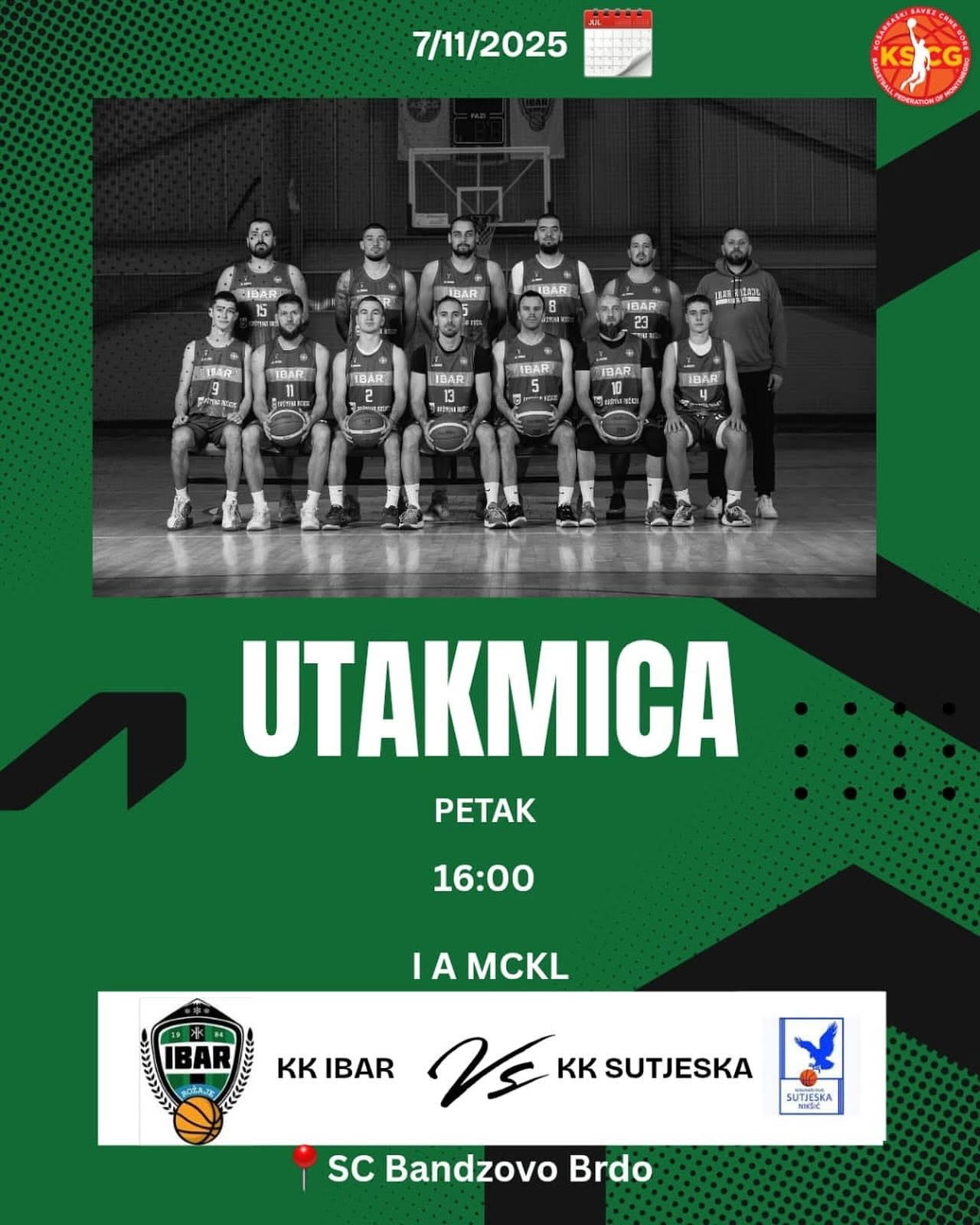 Košarka: Ibar danas od 16 časova dočekuje Sutjesku