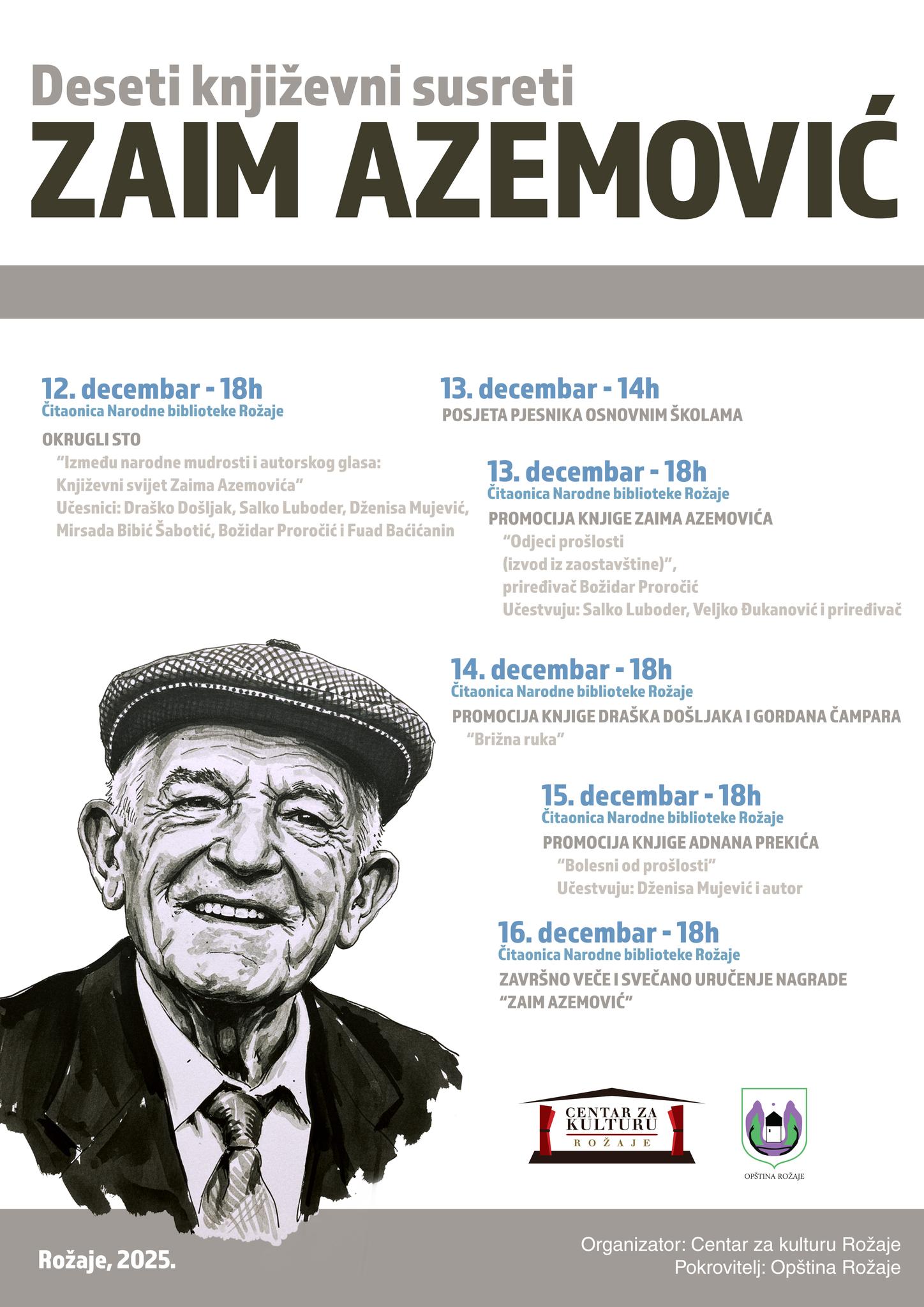 PRIJEDLOG DA NARODNA BIBLIOTEKA ROŽAJE PONESE IME KNJIŽEVNIKA ZAIMA AZEMOVIĆA