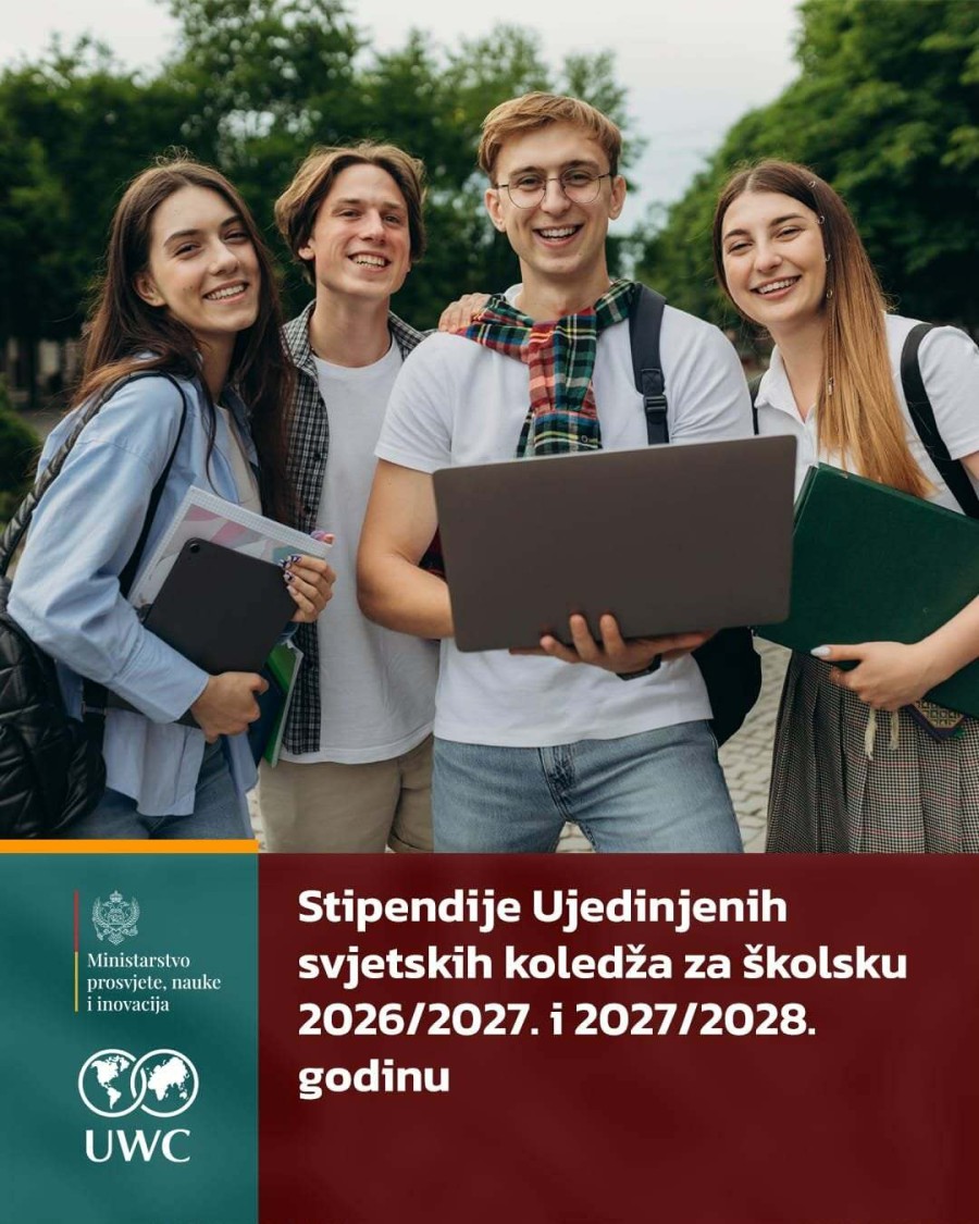 Pet stipendija za učenike u okviru UWC programa za školsku 2026/2027. i 2027/2028. godinu