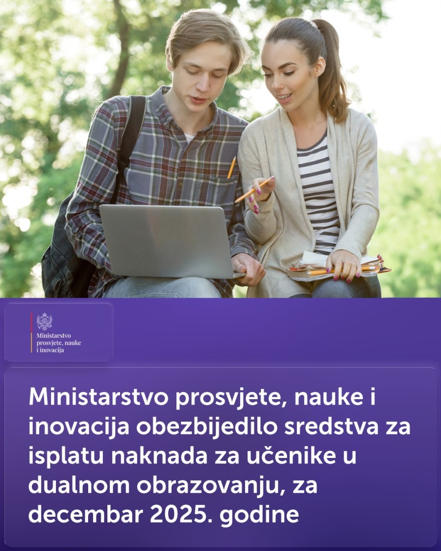 Učenicima u dualnom obrazovanju naknade za decembar 2025. godine