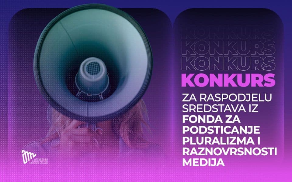 AMU: Raspisan javni konkurs za raspodjelu sredstava za podsticanje pluralizma i raznovrsnosti medija