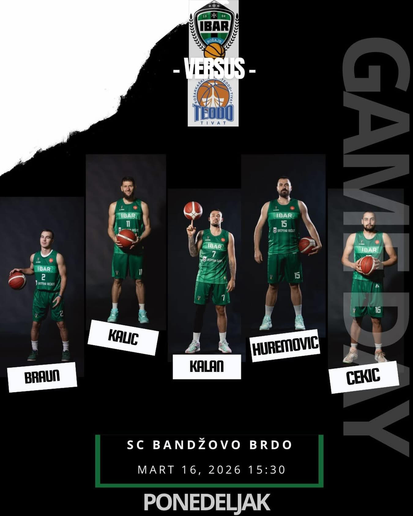 Košarkaški duel od velikog značaja na Bandžovom brdu, danas od 15:30 časova