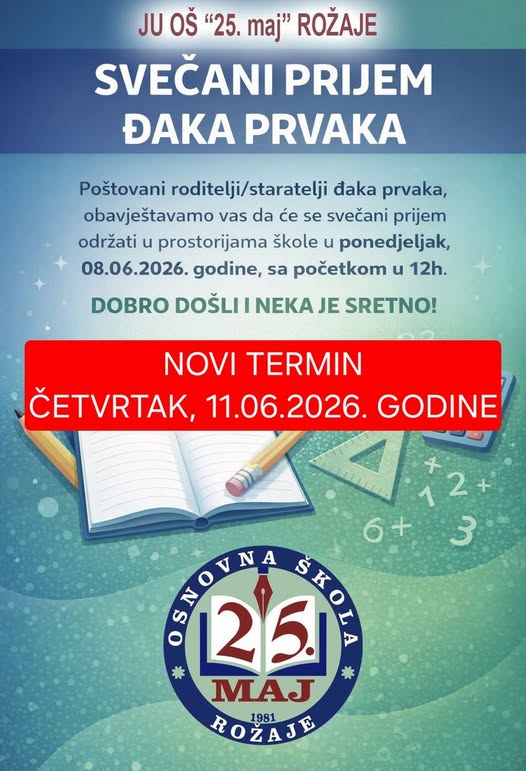 Svečani prijem prvaka – VAŽNO OBAVJEŠTENJE