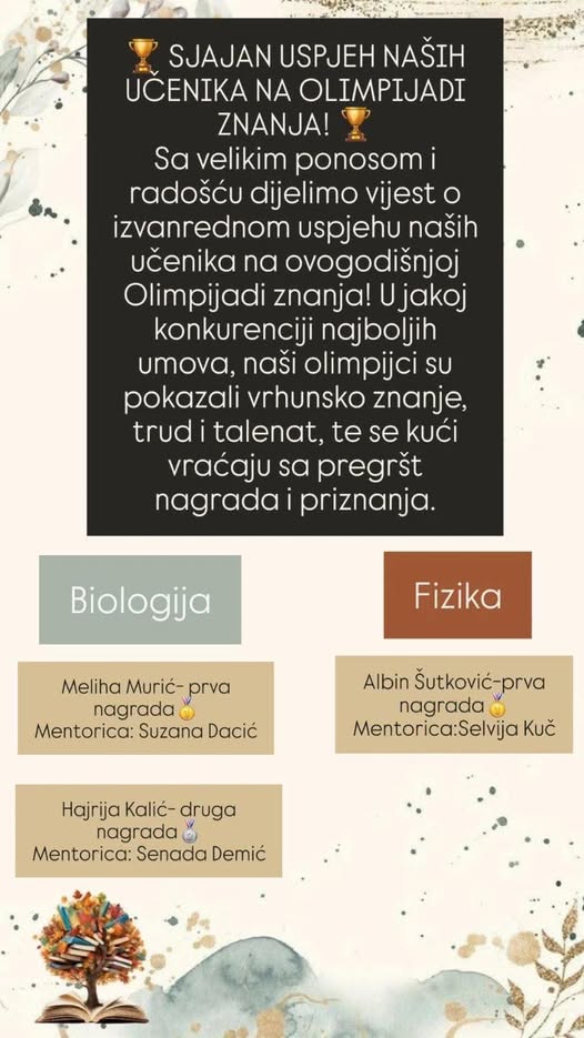 Učenici Gimnazije „30. septembar“ među nagrađenima na Olimpijadi znanja