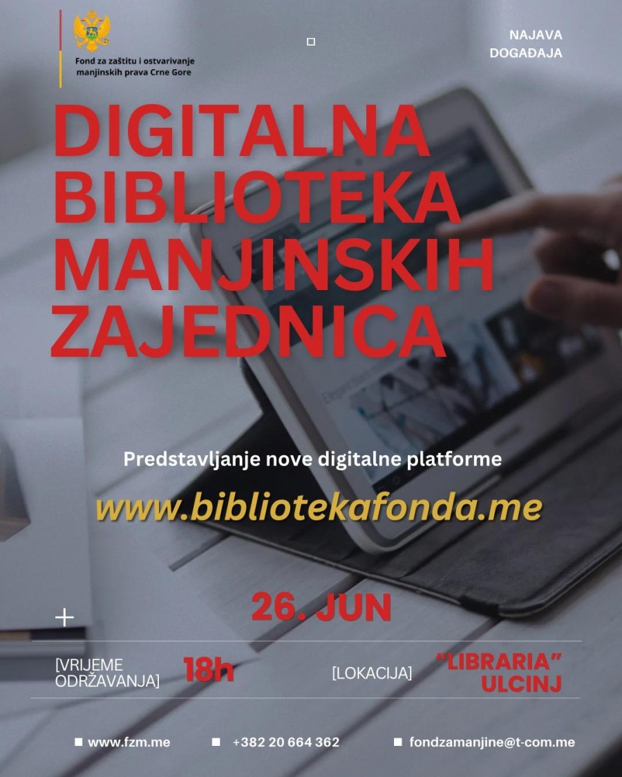 Fond za manjine 26. juna predstavlja digitalnu biblioteku