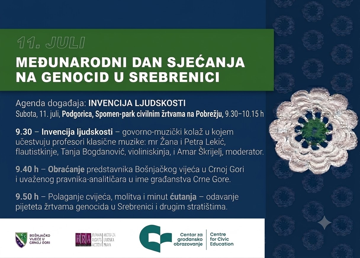 Bošnjačko vijeće u Crnoj Gori: Međunarodni dan sjećanja na žrtve genocida u Srebrenici 