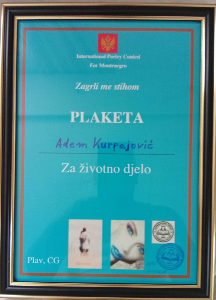 Zavičajnom pjesniku Ademu Kurpejoviću uručeno Priznanje za životno djelo na međunarodnom festivalu poezije u Plavu 2 IMG 8484 Radio televizija Rožaje