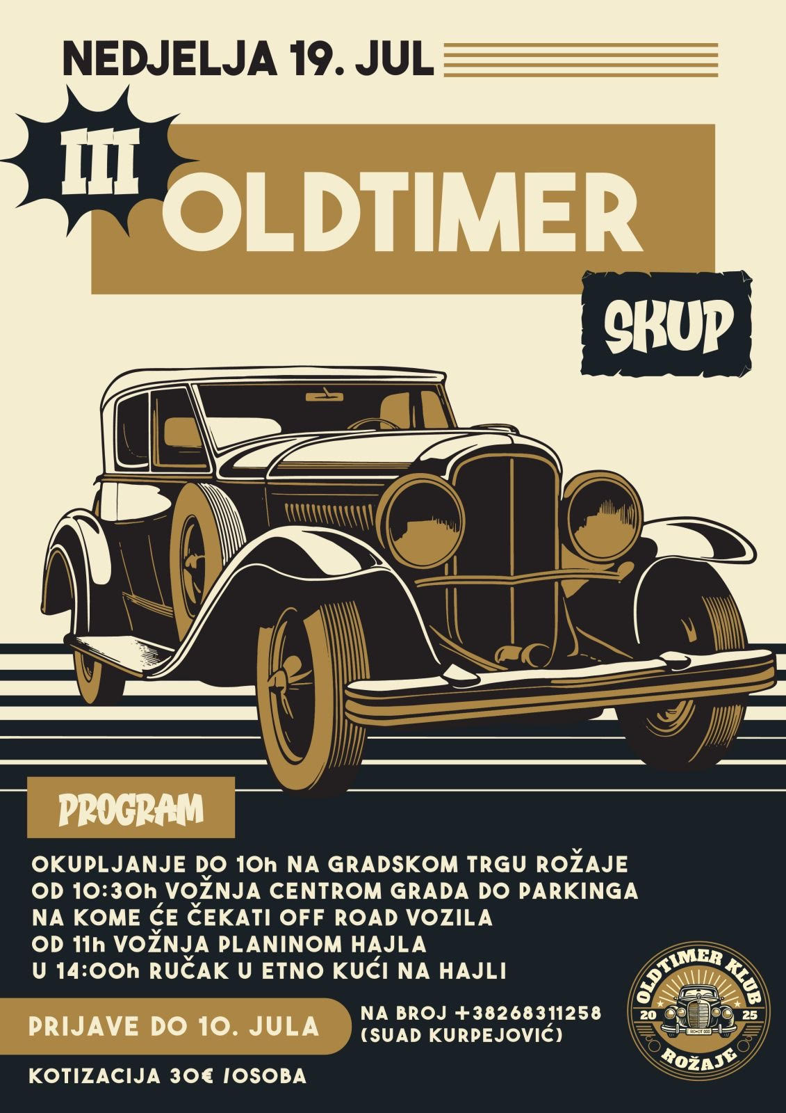 Rožaje domaćin trećeg Oldtimer skupa: Ljubitelji klasičnih automobila okupljaju se 19. jula